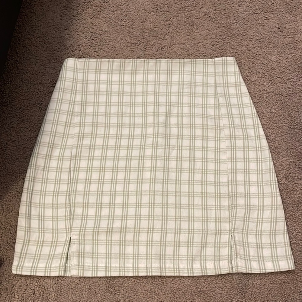 Green plaid skirt